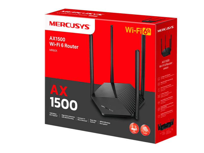 Mercusys MR60X AX1500 1.5 Gbps WiFi 6 Router