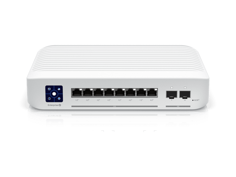 Ubiquiti (USW-Enterprise-8-PoE) 8-Port 2.5 GbE PoE+ 120W Switch w/ 2x 10G SFP+ Uplinks