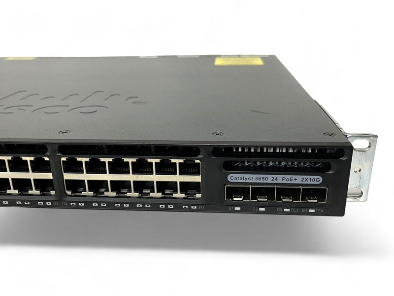 **Used/Refurbished** Cisco Catalyst WS-C3650-24PD-L 24-Port PoE+ 390W Gigabit Ethernet Switch with 2x10G Uplink Ports