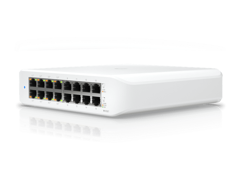 Ubiquiti USW-Lite-16-POE 16-Port Gigabit Switch, PoE+ 45W