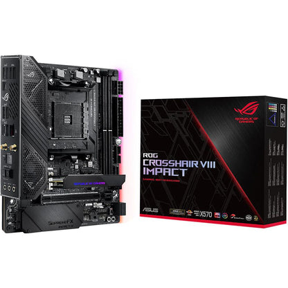 ASUS ROG CROSSHAIR VIII IMPACT AMD AM4 X570 Mini-DTX enthusiast gaming motherboard carte mère - ADYASTORE casablanca maroc