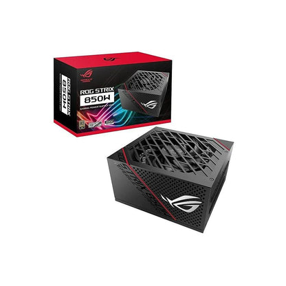 ASUS ROG STRIX 850W 80 PLUS Gold ROG heatsinks Axial-tech fan design dual ball fan bearings Power Supply Unit - ADYASTORE casablanca maroc