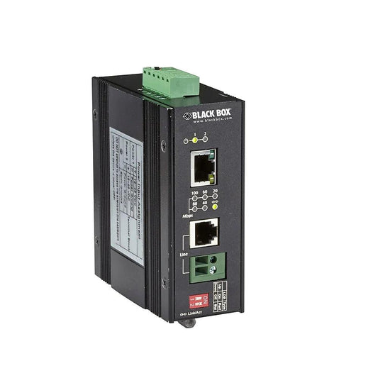 Black Box LB323A Industrial 10BASE-T/100BASE-TX Ethernet Extender - Extreme Temperature, 1-Port - ADYASTORE casablanca maroc