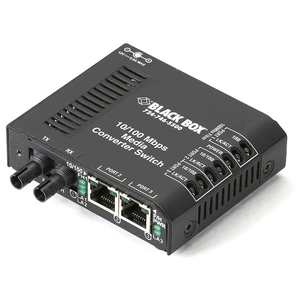 Black Box LBH100A-ST Industrial Media Converter Switch, 115-VAC, Multimode, ST - ADYASTORE casablanca maroc