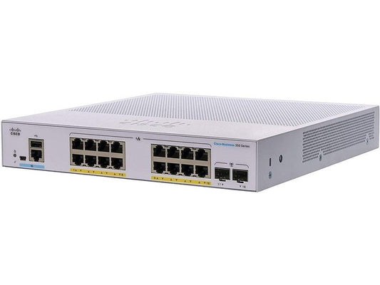 Cisco CBS350-16FP-2G CBS350 16-Port Gigabit PoE+ 240W Managed Switch w/ 2x1G SFP