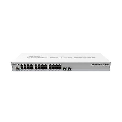 MikroTik Dual-Boot (SwOS + RouterOS) Cloud Router Switch w/ 24 Gigabit Ports and 2 SFP+ Ports - ADYASTORE casablanca maroc