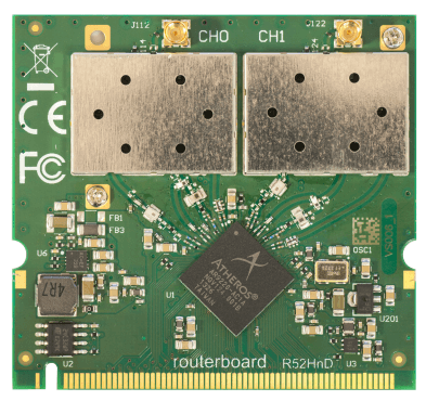 MikroTik R52HnD 802.11a/b/g/n 400mW miniPCI card (with MMCX connectors) - ADYASTORE casablanca maroc