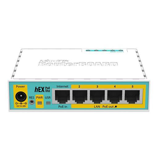 MikroTik RouterBOARD 750UP hEX PoE lite (Complete with USB port, enclosure, PoE output capable, power supply) - ADYASTORE casablanca maroc