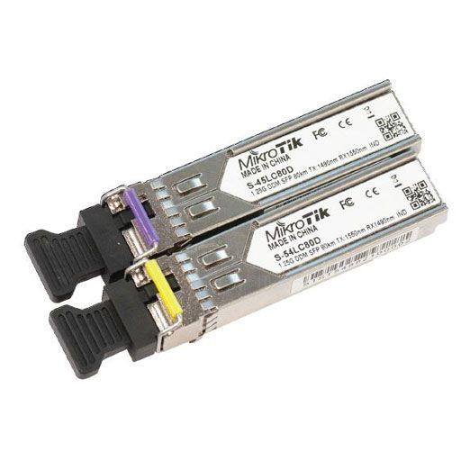 MikroTik SFP 1.25G SM 80km T1490nm/R1550nm & 1.25G SM 80km T1550nm/R1490nm LC Connector DDM Module Pair - ADYASTORE casablanca maroc