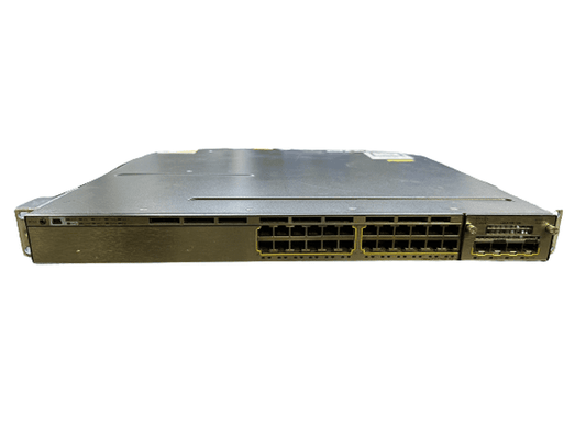 **Used** Cisco 24-Port POE+ Switch WS-C3750X-24P-L *V01* w/ 10GbE SFP+Module, Dual PSU