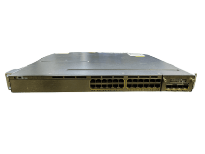 **Used** Cisco WS-C3750X-24P-L *V02* 24-Port POE+ Switch w/ 10GbE SFP+Module, Dual PSU