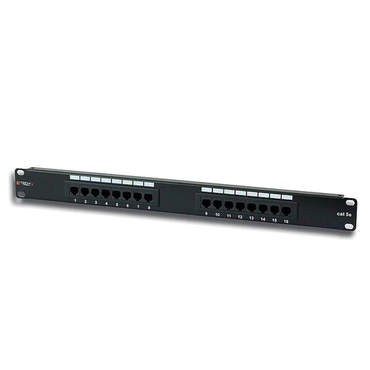 Techly 19" Patch Panel UTP 16 Ports, Cat.5E - ADYASTORE casablanca maroc