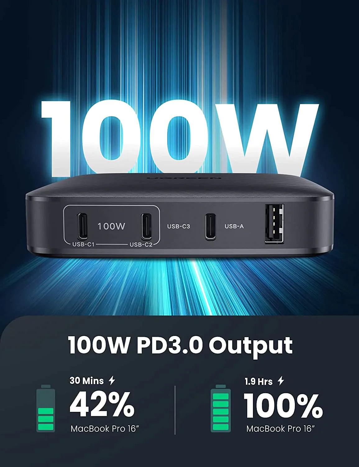 Ugreen 100W 4-Port USB C Desktop Charger - ADYASTORE casablanca maroc