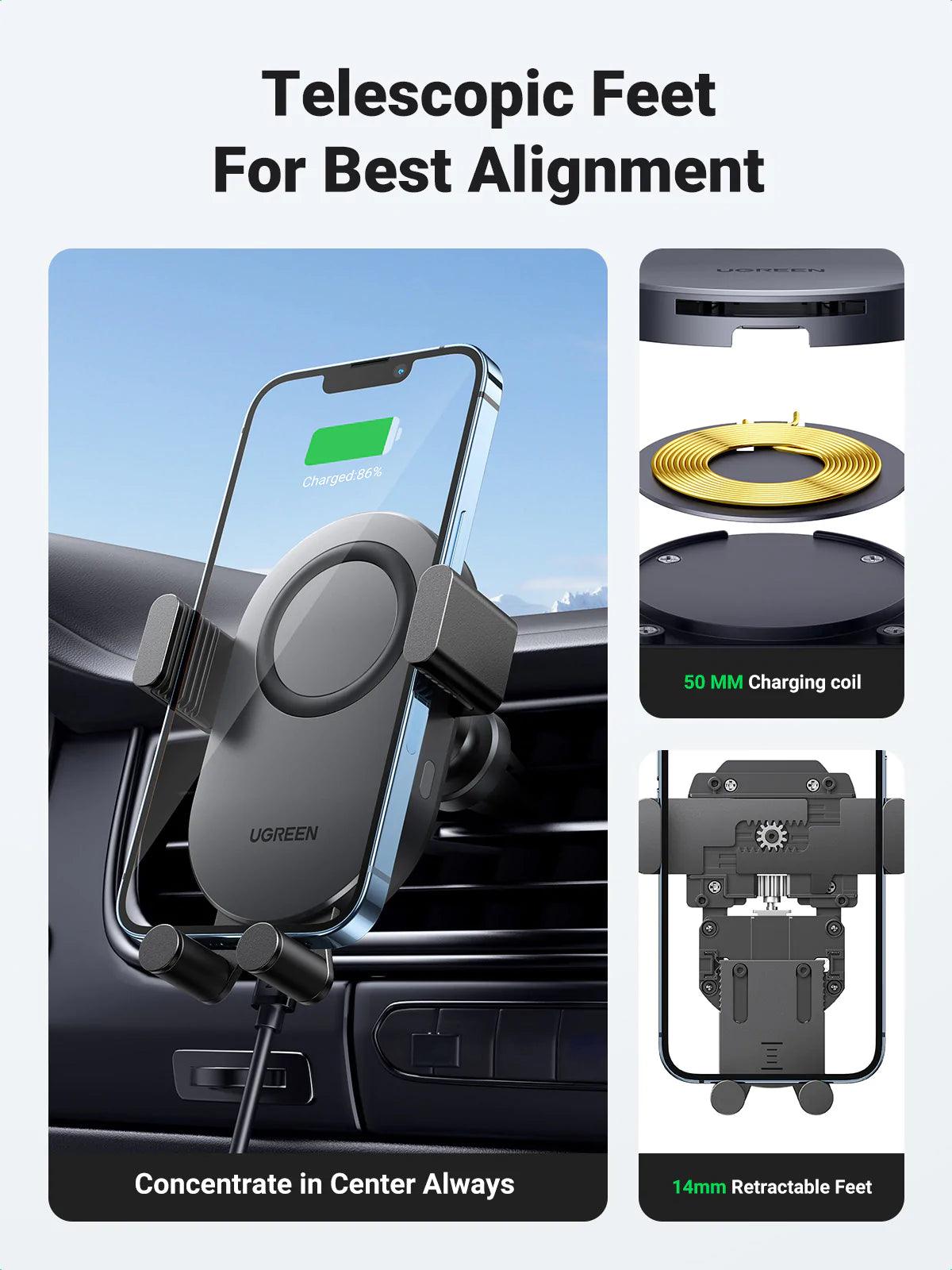 Ugreen 15W Automatic Induction Wireless Charging Holder - ADYASTORE casablanca maroc