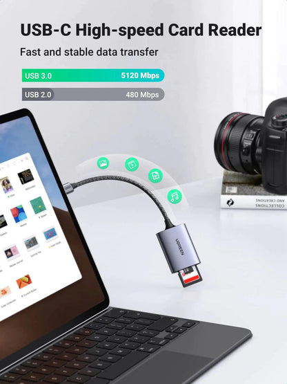 Ugreen 2 in 1 USB C SD Card Reader - ADYASTORE casablanca maroc