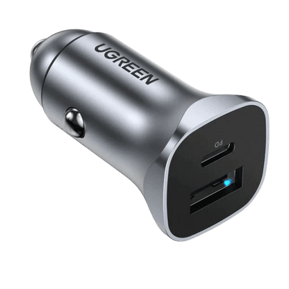 Ugreen 24W USB C Car Charger with PD & QC 3.0 Dual Ports - ADYASTORE casablanca maroc