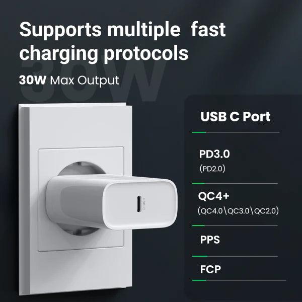 Ugreen 30W USB C Charger With PD3.0 - ADYASTORE casablanca maroc