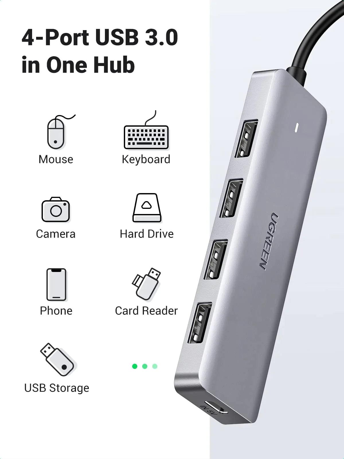 Ugreen 4-in-1 USB C Hub - ADYASTORE casablanca maroc