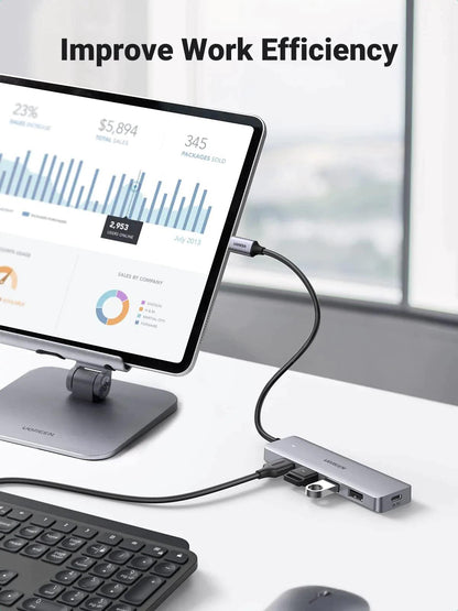 Ugreen 4-in-1 USB C Hub - ADYASTORE casablanca maroc