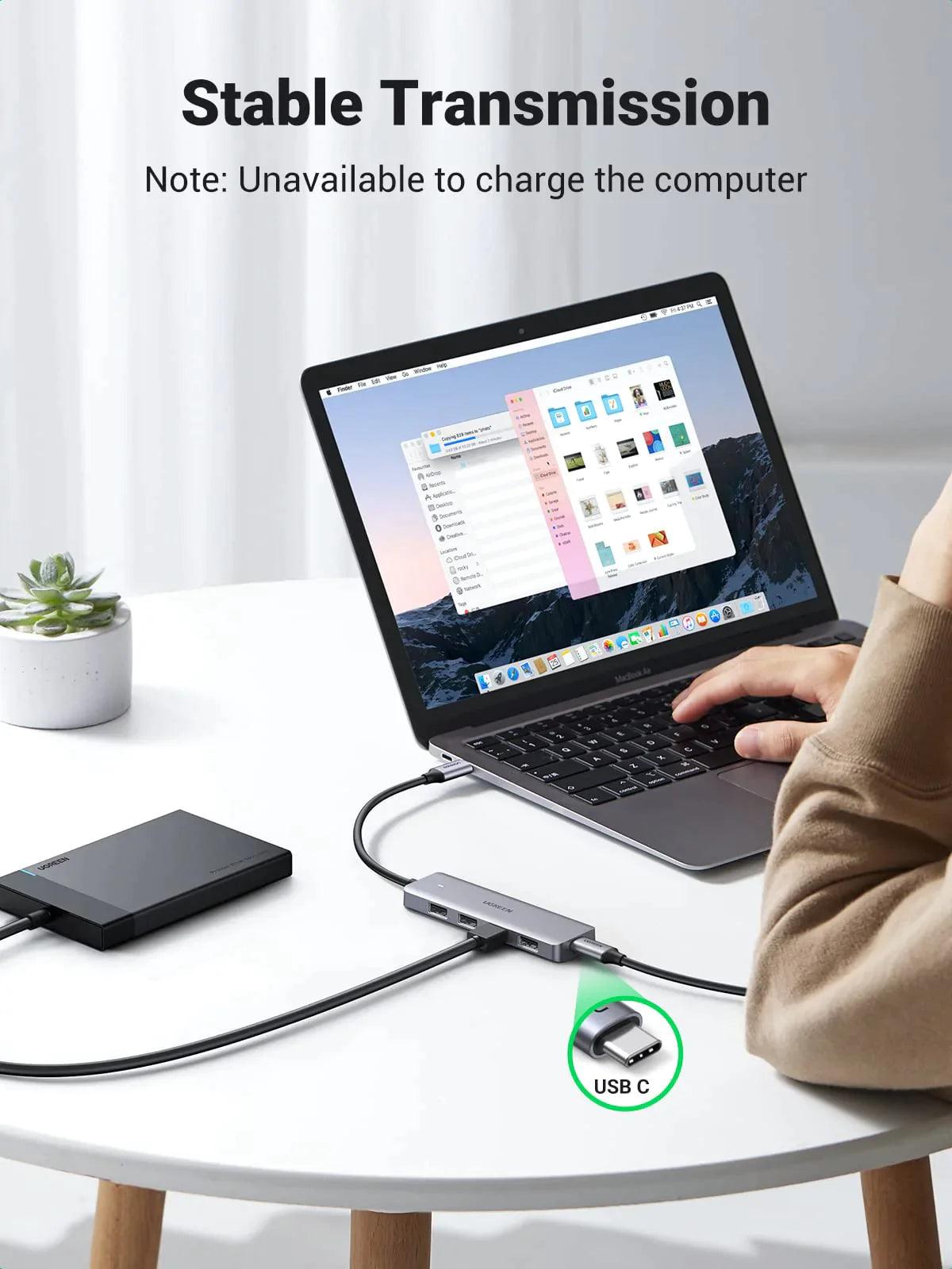 Ugreen 4-in-1 USB C Hub - ADYASTORE casablanca maroc