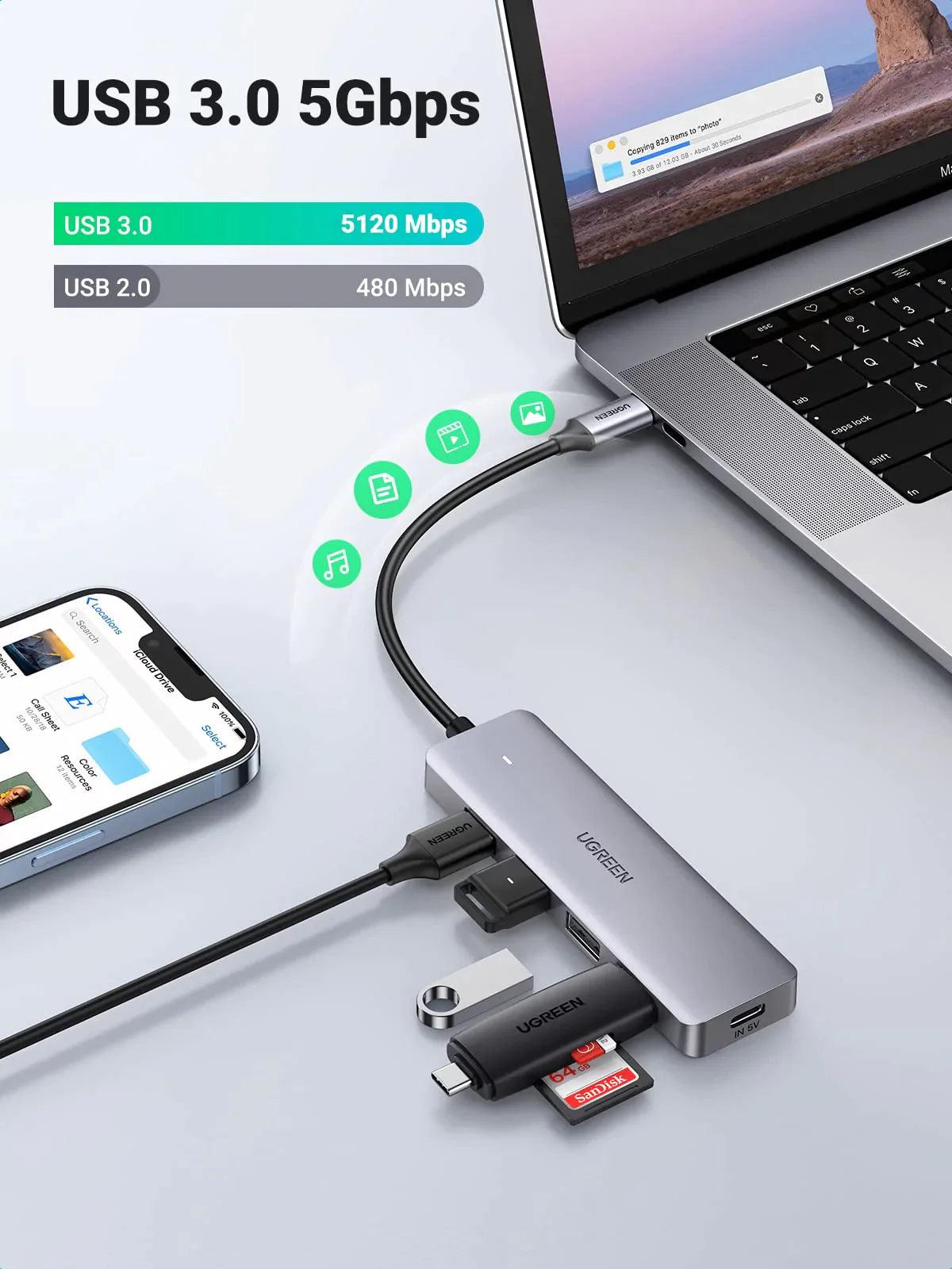 Ugreen 4-in-1 USB C Hub - ADYASTORE casablanca maroc