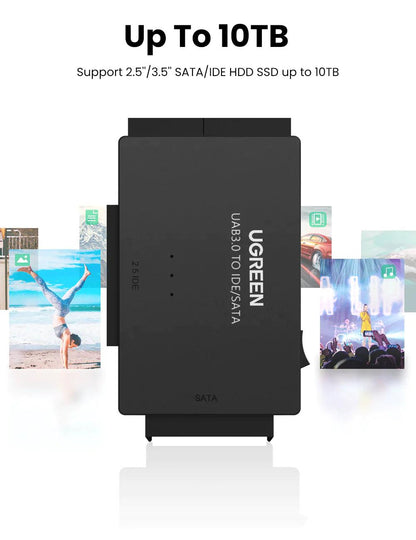 Ugreen 6-in-1 USB 3.0 to SATA or IDE Adapter - ADYASTORE casablanca maroc