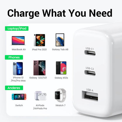 Ugreen 65W USB C Charger with 3-Ports - ADYASTORE casablanca maroc