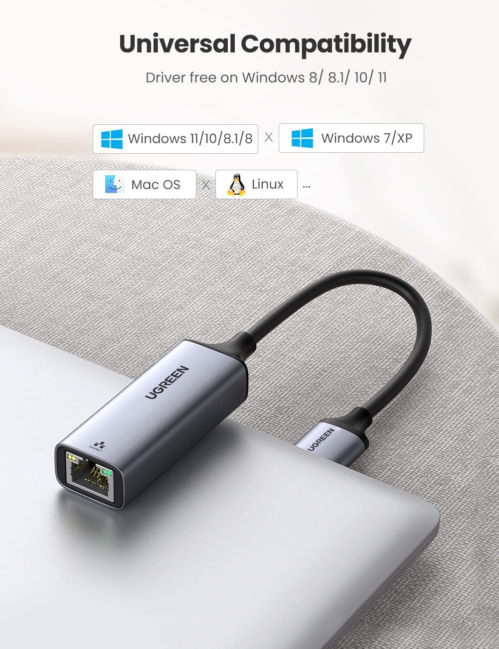 Ugreen Aluminum USB 3.0 Lan Ethernet Adapter - ADYASTORE casablanca maroc