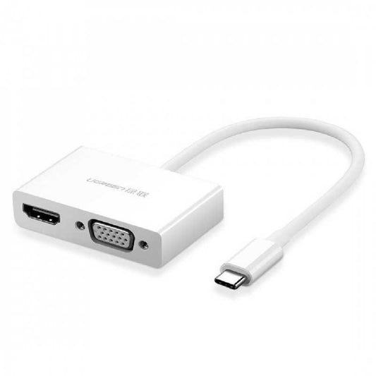 Ugreen Convertisseur USB-C to HDMI+VGA Blanc - ADYASTORE casablanca maroc