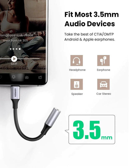 Ugreen USB C to 3.5mm Headphone Adapter - ADYASTORE casablanca maroc