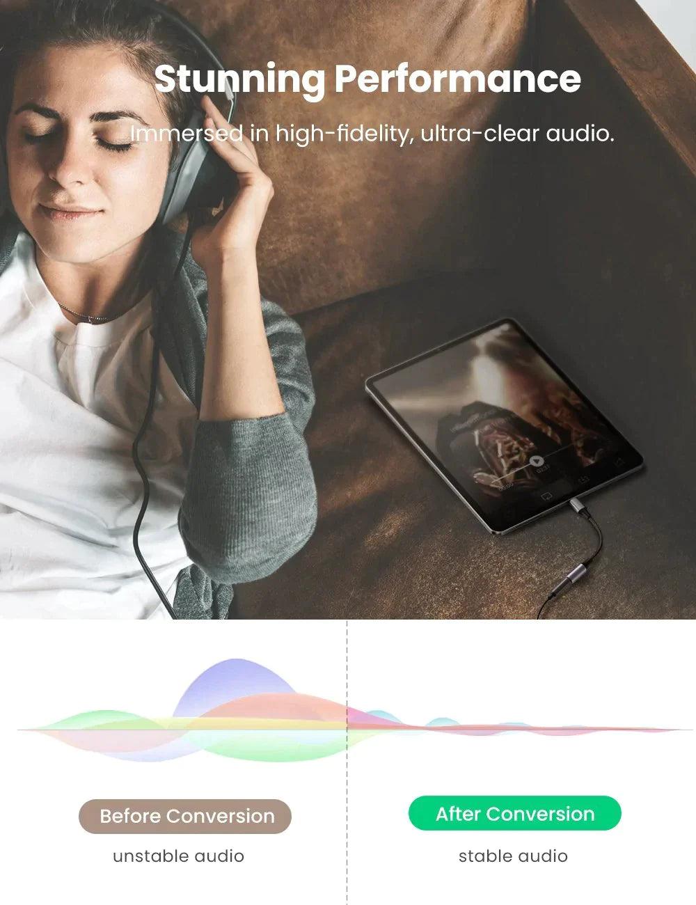 Ugreen USB C to 3.5mm Headphone Adapter - ADYASTORE casablanca maroc