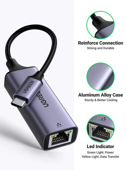 Ugreen USB C to Ethernet Adapter - ADYASTORE casablanca maroc