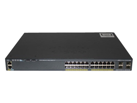 Cisco Catalyst 2960-X 24 Ports Manageable Ethernet Switch, PoE, 4x1G SFP, Lan Base