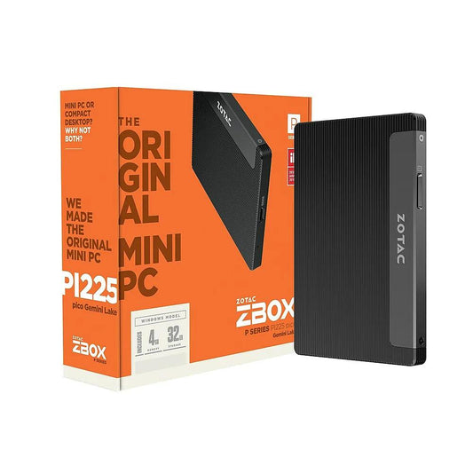 Zotac P Series ZBOXPI225GKW2B PC Bureau Computer, 1.1 GHz Intel Celeron N4000, 32GB eMMC, 4 GB LPDDR4, Windows 10 Home S Mode - ADYASTORE casablanca maroc