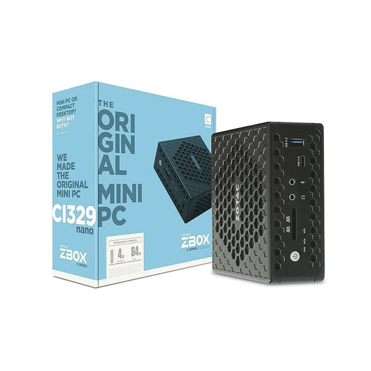 ZOTAC ZBOX C Series CI329NANOUW2C SFF PC Bureau Computer, 1.1 GHz Intel Celeron N4100, 64 GB SSD, 4 GB DDR4, Windows 10 Pro - ADYASTORE casablanca maroc